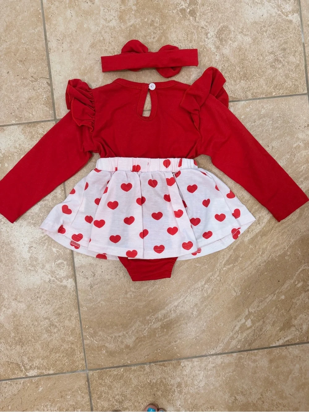 Bear Heart Baby Dress with Headband
